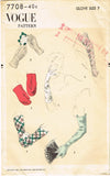 1950s Vintage Vogue Sewing Pattern 7708 Rare Misses Glove Set Size 7