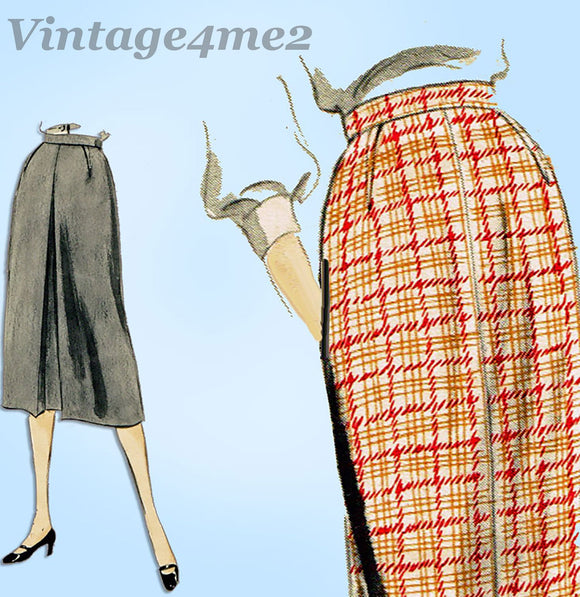 1950s Vintage Vogue Sewing Pattern 7748 Uncut Misses Easy Skirt Size 24 Waist
