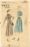 1950s Vintage Vogue Sewing Pattern 7759 Uncut Misses Afternoon Dress 32 Bust
