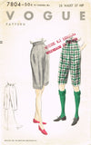 1950s Original Vintage Vogue Sewing Pattern 7804 Uncut Misses Shorts Size 28 W