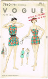 1950s Original Vintage Vogue Sewing Pattern 7860 Uncut Misses Bathing Suit 34 B