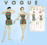 1950s Original Vintage Vogue Sewing Pattern 7860 Uncut Misses Bathing Suit 34 B