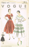1950s Vintage Vogue Sewing Pattern 7883 Uncut Misses Afternoon Dress Sz 34 Bust