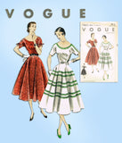 1950s Vintage Vogue Sewing Pattern 7883 Uncut Misses Afternoon Dress Sz 34 Bust