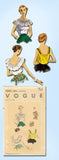 1950s Vintage Vogue Sewing Pattern 7991 Uncut Misses Blouse Size 14 32 Bust