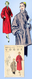 1950s Vintage Vogue Sewing Pattern 8063 Stunning Misses Swagger Coat Size 32 B