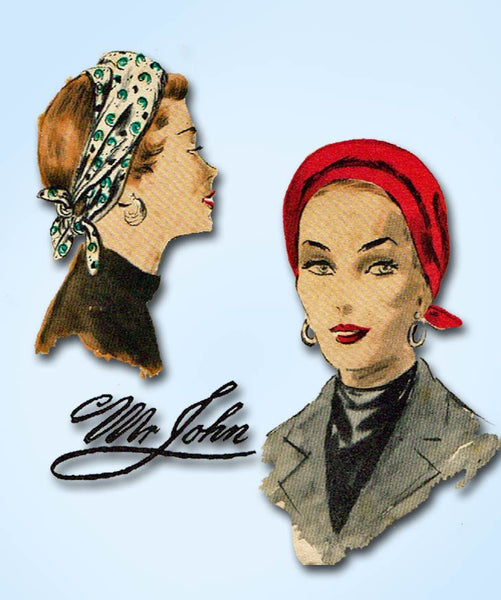 1950s Vintage Vogue Sewing Pattern 8091 Uncut Misses Hat Designer Mr John Inc