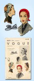1950s Vintage Vogue Sewing Pattern 8091 Uncut Misses Hat Designer Mr John Inc
