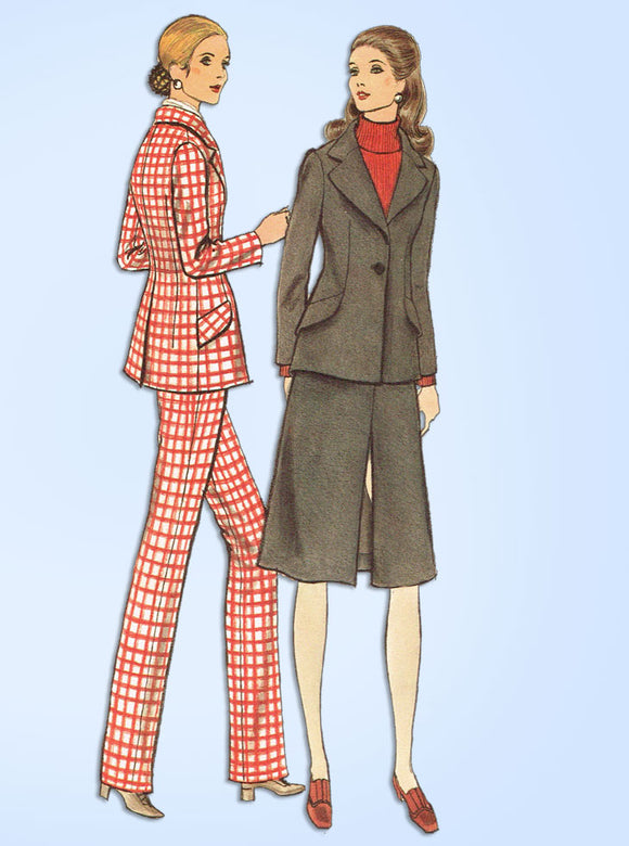 1970s Original Vintage Vogue Sewing Pattern 8120 Uncut Misses Suit Sz 34 Bust - Vintage4me2