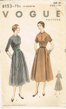1950s Vintage Vogue Sewing Pattern 8153 Uncut Misses Street Dress Size 38 Bust