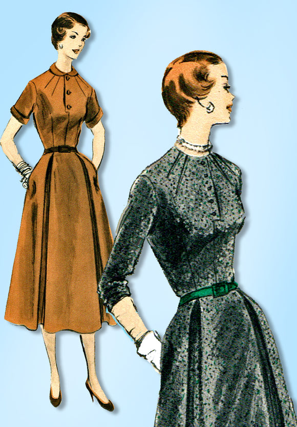 1950s Vintage Vogue Sewing Pattern 8153 Uncut Misses Street Dress Size 38 Bust
