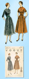 1950s Vintage Vogue Sewing Pattern 8153 Uncut Misses Street Dress Size 38 Bust