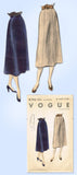 1950s Vintage Vogue Sewing Pattern 8196 Uncut Misses Day Skirt Size 28 Waist - Vintage4me2