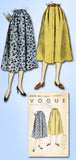 1950s Vintage Vogue Sewing Pattern 8209 Classic Misses Day Skirt Size 26 Waist - Vintage4me2