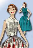 1950s Vintage Vogue Sewing Pattern 8281 Uncut Misses Tucked Dress Size 14 32B