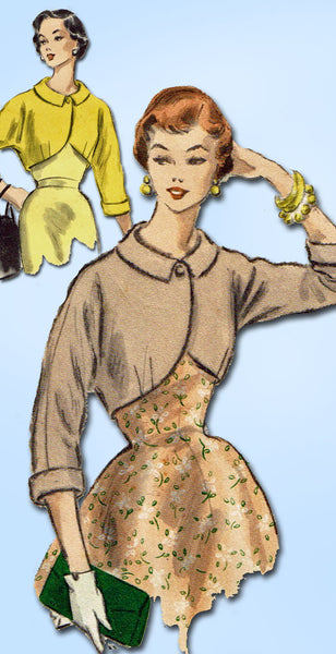 1950s Vintage Vogue Sewing Pattern 8368 Uncut Misses Bolero Jacket Size 14 32B