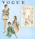 1950s Vintage Vogue Sewing Pattern 8446 Uncut Shortie Pajama Set & Bedjacket MED