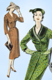 1950s Vintage Vogue Sewing Pattern 8450 Stylish Misses Coat Dress SIze 12 30 B