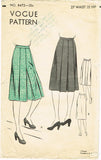 1930s Original Vintage Vogue Sewing Pattern 8472 Classic WWII Pleated Skirt 27 W