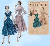 Vogue 8530: 1950s Stunning Misses Dress Size 30 Bust Vintage Sewing Pattern
