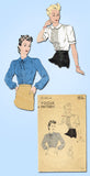 1940s Vintage Vogue Sewing Pattern 8567 Misses Tucked Blouse Size 14 32 Bust
