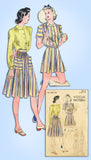 1940s Original Vintage Vogue Pattern 8665 Misses WWII 1 PC Playsuit & Skirt 34 B