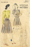 1940s Original Vintage Vogue Pattern 8665 Misses WWII 1 PC Playsuit & Skirt 34 B