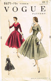 1950s Original Vintage Vogue Sewing Pattern 8671 Gorgeous Womens Dress Size 30 B