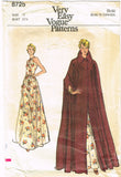 Vogue 8725: 1970s Misses Evening Dress & Cape Sz 10 Original Vintage Sewing Pattern - Vintage4me2