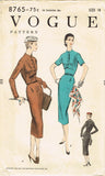 1950s Original Vintage Vogue Pattern 8765 Misses Wiggle Dress Gr8 Bodice Sz 36 B