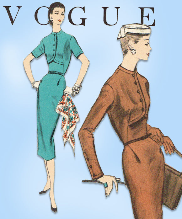 1950s Original Vintage Vogue Pattern 8765 Misses Wiggle Dress Gr8 Bodice Sz 36 B