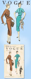 1950s Original Vintage Vogue Pattern 8765 Misses Wiggle Dress Gr8 Bodice Sz 36 B