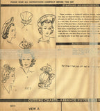 1940s Rare Original Vintage Vogue Pattern 8873 Misses Beret Hat or Turban 22" H