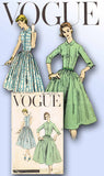 1950s Vintage Vogue Sewing Pattern 8856 Misses Shirtwaist Dress Size 16 34 Bust