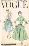 1950s Vintage Vogue Sewing Pattern 8856 Misses Shirtwaist Dress Size 16 34 Bust