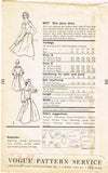 1950s Vintage Vogue Sewing Pattern 8877 Misses Shirtwaist Dress Size 32 Bust