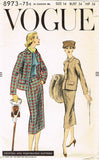 1950s Vintage Vogue Sewing Pattern 8973 Misses Suit w Boxy Jacket Size 34 Bust