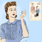 Vogue 9022: 1940s Misses WWII Tucked Blouse Size 36 Bust Vintage Sewing Pattern - Vintage4me2