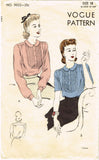 Vogue 9022: 1940s Misses WWII Tucked Blouse Size 36 Bust Vintage Sewing Pattern - Vintage4me2
