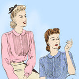 Vogue 9022: 1940s Misses WWII Tucked Blouse Size 36 Bust Vintage Sewing Pattern - Vintage4me2
