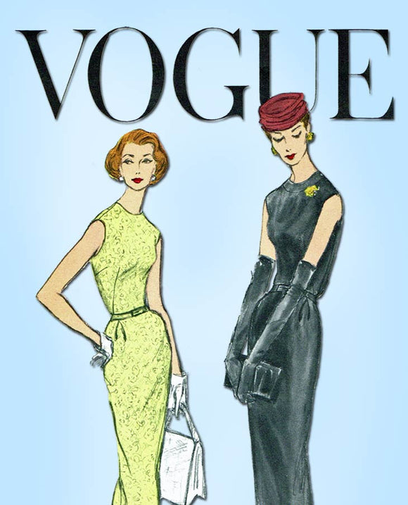 1950s Vintage Vogue Sewing Pattern 9027 Misses Wiggle Dress Size 14 34 Bust