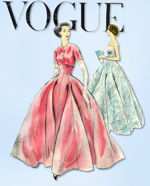 1950s VTG Original Vogue Pattern 9034 Misses Strapless Evening Gown Vintage4me2 1950s VTG Original Vogue Pattern 9034 Misses Strapless Evening Gown Vintage4me2