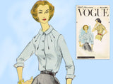 Vogue 9047: 1950s Misses Blouse w Radiating Tucks Sz 34B Vintage Sewing Pattern