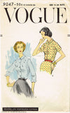Vogue 9047: 1950s Misses Blouse w Radiating Tucks Sz 34B Vintage Sewing Pattern