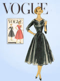 1950s Vintage Vogue Sewing Pattern 9223 Uncut Misses Cocktail Dress Size 36 Bust