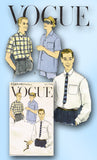 Vogue 9287: 1950s Classic Men's Shirt Size 14.5in Neck Vintage Sewing Pattern