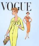 1950s Vintage Vogue Sewing Pattern 9431 Uncut Misses Slender Dress Size 32 Bust