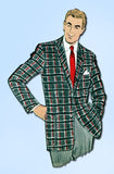 1950s Vintage Vogue Sewing Pattern 9445 Men's Sports Coat or Jacket Sz 38 Chest