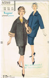 1950s Original Vintage Vogue Sewing Pattern 9599 Uncut Misses Winter Suit Sz 32B