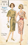 1960s Original Vintage Vogue Pattern 9950 Very Easy Misses Kimono Dress Sz 36 B